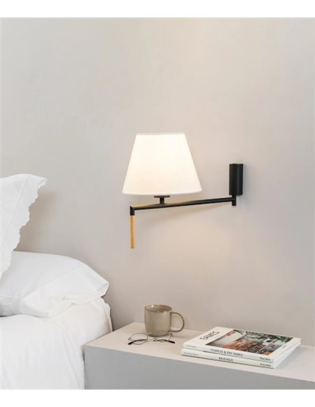 Aplique de pared Ron – Faro – Orientable, Pantalla textil