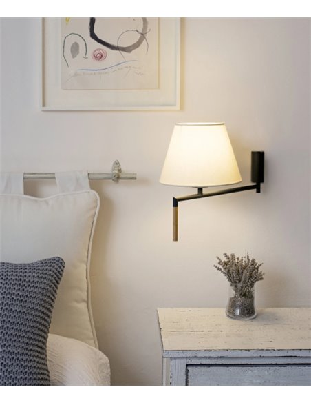Aplique de pared Ron – Faro – Orientable, Pantalla textil