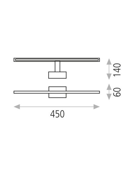 Aplique de pared Menorca – ACB – Lámpara espejo baño, LED 4000K, 45 cm