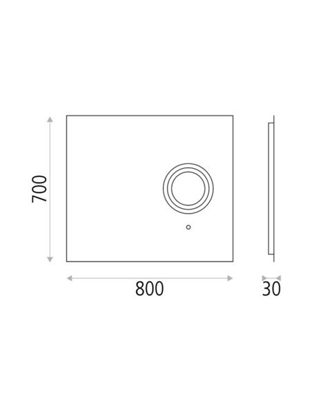Espejo iluminado para baño Olter – ACB - Luz perimetral independiente, Espejo de aumento, LED 3000K, Táctil