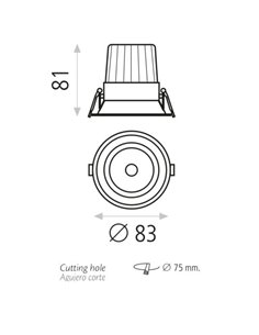 Lámpara empotrable Kidal – ACB – Downlight blanco, LED 3000/4000K