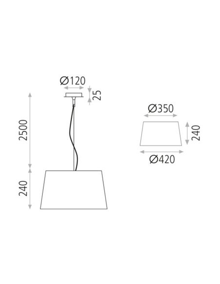 Lámpara colgante Stilo – ACB – Lámpara de techo, 42-62 cm