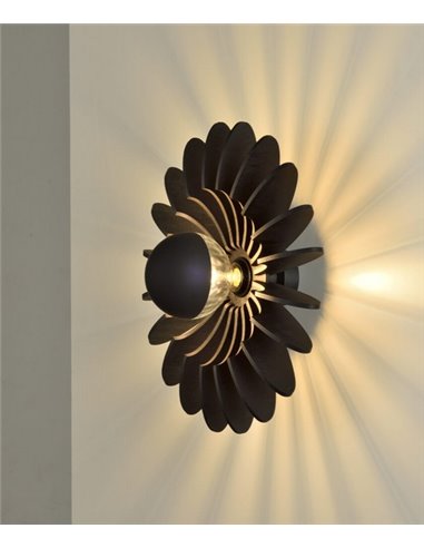 Aplique de pared Rosa del Desierto – ACB – Lámpara de madera negra