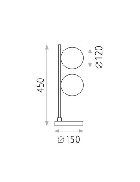 Lámpara de mesa Doris – ACB – Lámpara bola decorativa