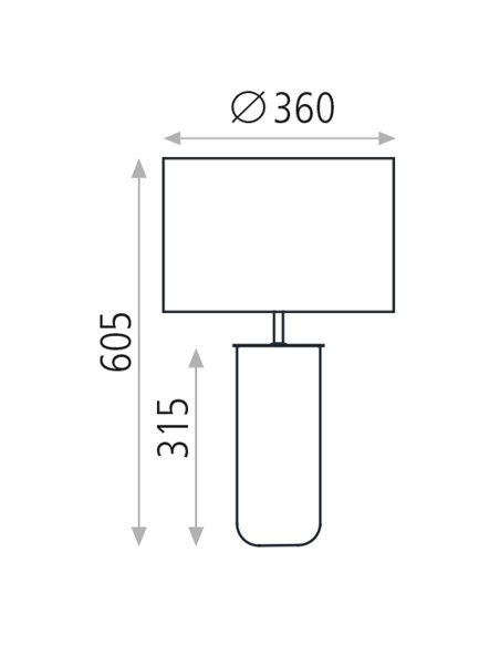 Lámpara de mesa Lindana – ACB – Lámpara de metal, Negra-Blanca
