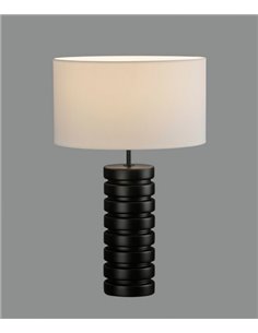 Lámpara de sobremesa negra Sharm – ACB – Lámpara de resina, Pantalla algodón, 64 cm 2