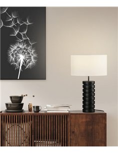 Lámpara de sobremesa negra Sharm – ACB – Lámpara de resina, Pantalla algodón, 64 cm
