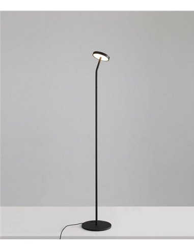 Lámpara de pie Corvus – ACB – Pie de salón negro, 125 cm, LED 3000K