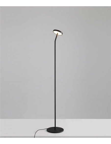 Lámpara de pie Corvus – ACB – Pie de salón negro, 125 cm, LED 3000K