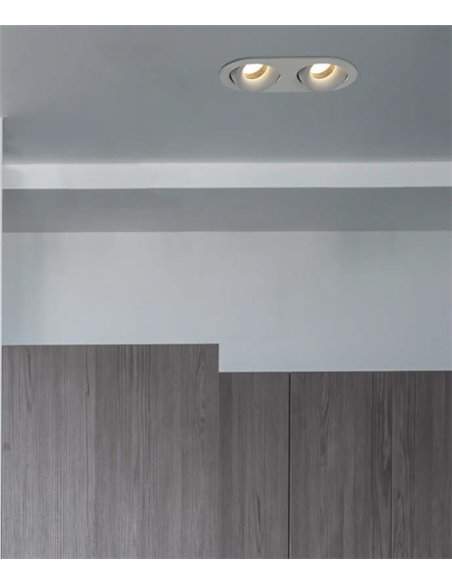Empotrable de techo Musca – ACB – Aluminio blanco, 2xGU10