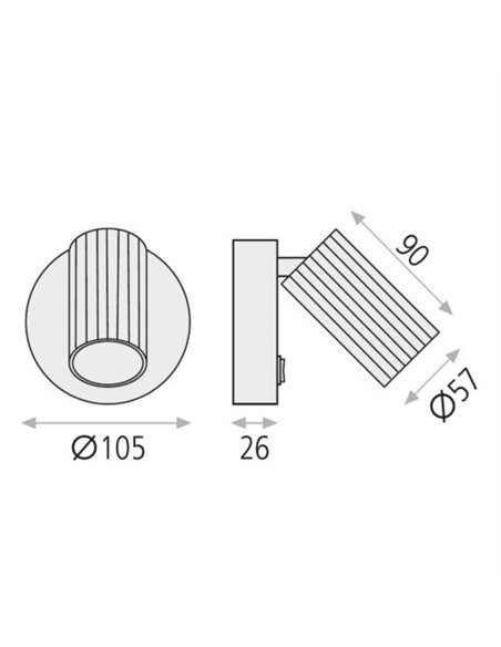 Aplique de pared Modrian – ACB – Lámpara de lectura, Orientable