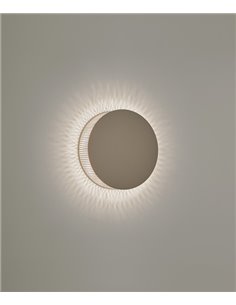 Aplique de pared Helios – Bover – Lámpara redonda, Metal marrón roble, LED 2700K, Regulable Triac 2