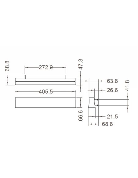 Aplique de pared Hanok – Mantra – Lámpara LED 3000K-4000K, Metal negro-blanco