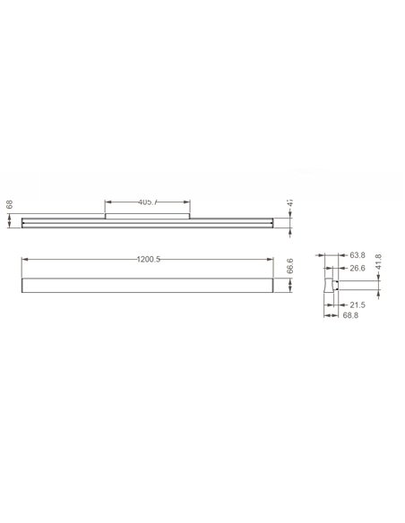 Aplique de pared Hanok – Mantra – Lámpara LED 3000K-4000K, 120 cm, Metal negro-blanco