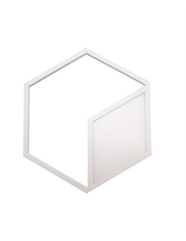 Aplique de pared Kubick – Mantra – Lámpara de pared decorativa, Metal blanco+negro, LED 3000K, regulable