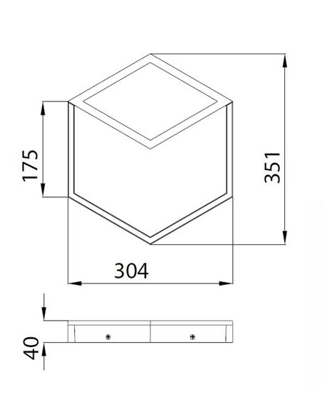 Aplique de pared Kubick – Mantra – Lámpara de pared decorativa, Metal blanco+negro, LED 3000K, regulable