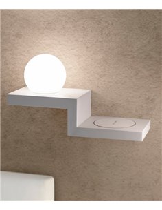 Aplique de pared Zanzibar – Mantra – Lámpara de dormitorio LED 3000K, Cargador de inducción
