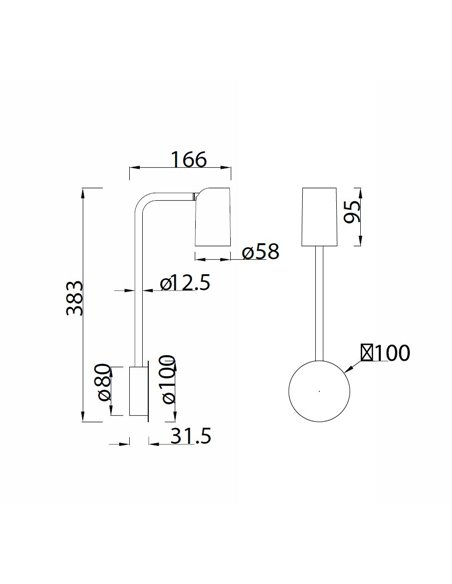 Aplique de pared Sal – Mantra – Lámpara de lectura, con/sin interruptor