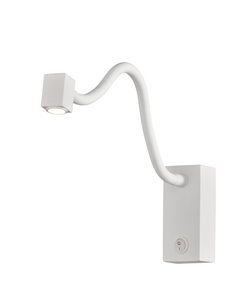 Aplique de pared Boavista – Mantra – Lámpara de lectura, Cabezal cuadrado, Blanca-Negra, LED 3000K