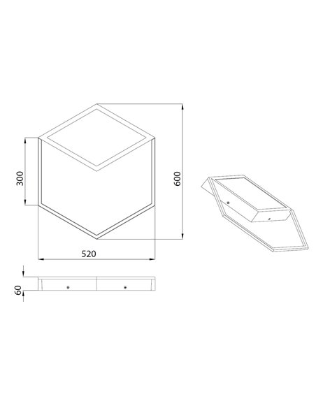 Plafón de techo Kubick – Mantra – Lámpara minimalista para techo, LED 3000K, regulable