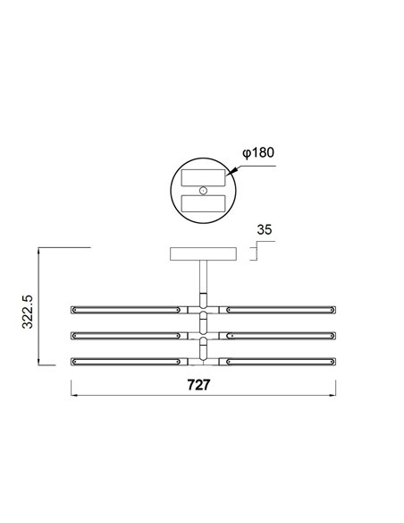 Plafón de techo Torch – Mantra – Lámpara de techo minimalista, LED 3000K