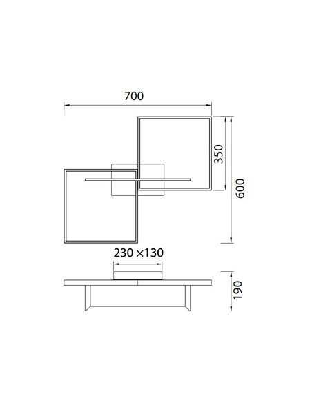 Plafón de techo Mural – Mantra – Lámpara minimalista para techo, LED 3000K, regulable