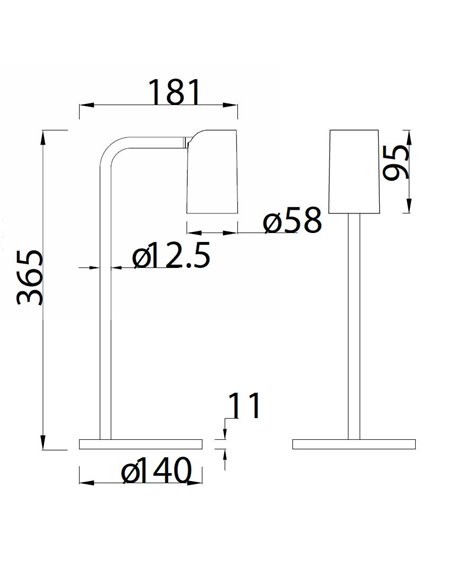 Lámpara de mesa Sal – Mantra – Lámpara de escritorio con cabezal orientable, Blanco-Negro