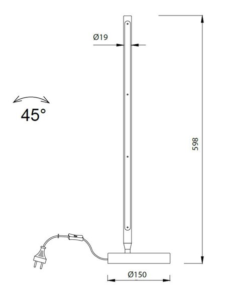 Lámpara de escritorio Torch – Mantra – Lámpara de mesa minimalista, orientable, LED 3000K