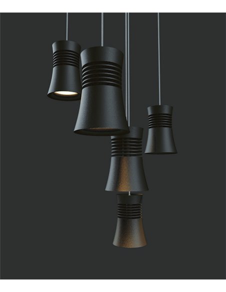 Colgante de techo Pagoda – Mantra – Lámpara colgante blanca-negra, LED 3000K-4000K