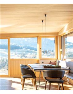 Colgante de techo Pagoda – Mantra – Lámpara colgante blanca-negra, LED 3000K-4000K