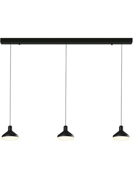 Colgante de techo regleta Antares – Mantra – Lámpara colgante negra con 3 luces LED 3000K