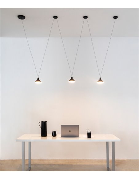 Colgante de techo Antares – Mantra – Lámpara colgante negra con 3 luces LED 3000K 1770 lm