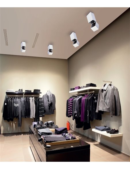 Foco de superficie Columbretes - Mantra - Lámpara plafón de techo cuadrado blanco LED 3000K-4000K