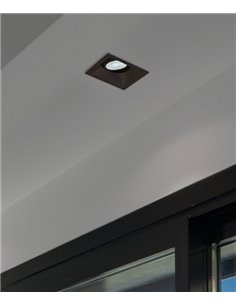 Foco de techo cuadrado Comfort – Mantra – Empotrable de techo downlight GU10, 9.2 cm