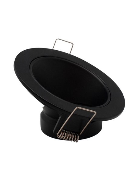 Downlight redondo Brandon – Mantra – Foco de techo negro GU10, 11 cm