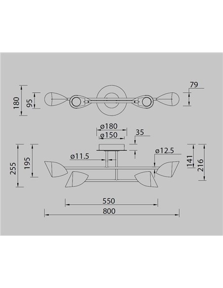 Plafón de techo Capuccina – Mantra – Lámpara de techo 4 luces, LED 3000K