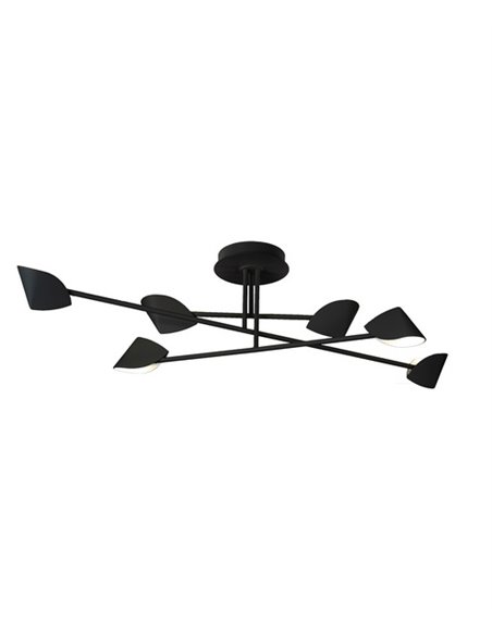 Plafón de techo Capuccina – Mantra – Lámpara de techo 6 luces, LED 3000K, negro-blanco