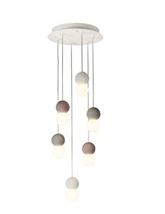 Colgante de techo Galaxia – Mantra – Lámpara de techo bola, Blanco+Gris+Rojo, E27 2