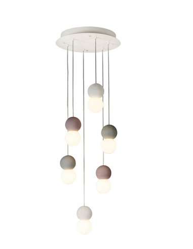 Colgante de techo Galaxia – Mantra – Lámpara de techo bola, Blanco+Gris+Rojo, E27