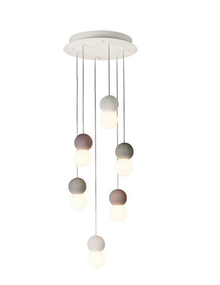 Colgante de techo Galaxia – Mantra – Lámpara de techo bola, Blanco+Gris+Rojo, E27