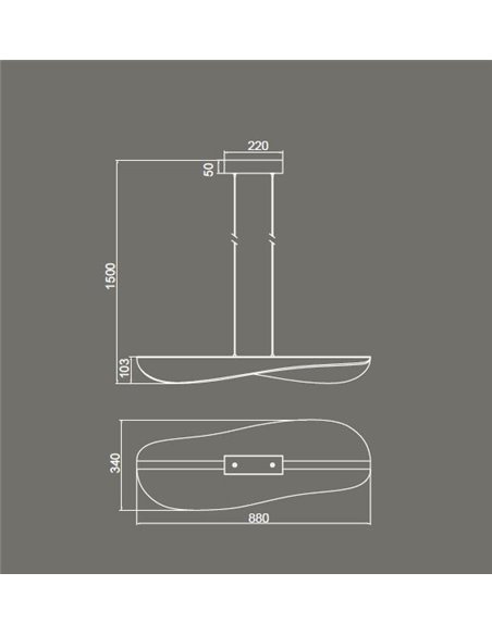 Colgante de techo Bianca – Mantra – Lámpara de techo blanca, LED 3000K