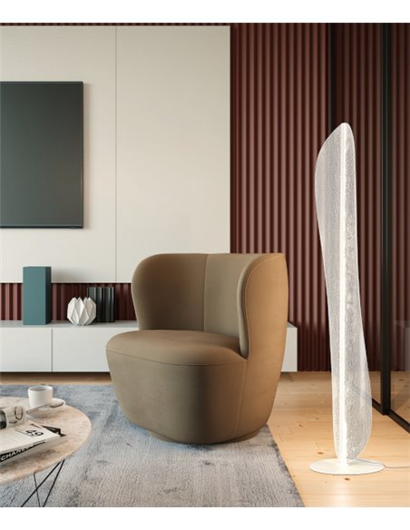 Lámpara de pie Bianca – Mantra – Pie de salón decorativo blanco, LED 3000K