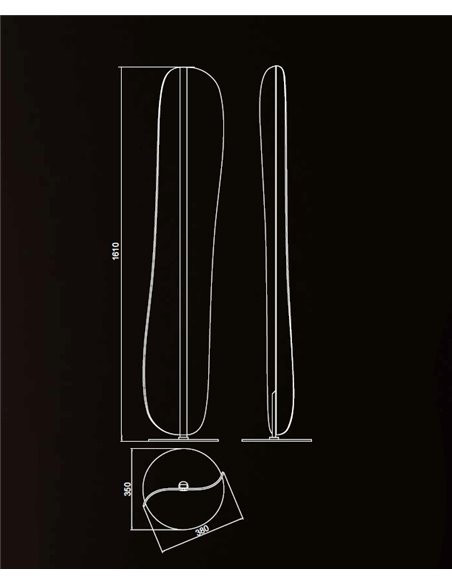 Lámpara de pie Bianca – Mantra – Pie de salón decorativo blanco, LED 3000K