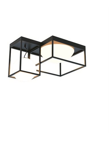 Plafón de techo Desigual – Mantra – Lámpara de techo LED 3000K, 4xE27, tipo jaula negra
