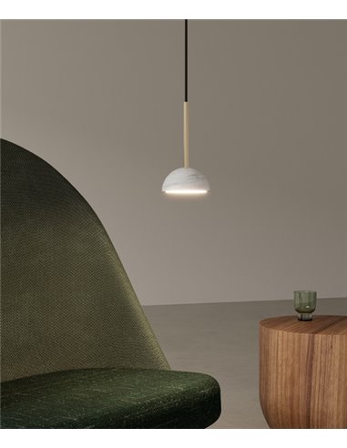 Lámpara colgante Dussa – Aromas – Lámpara de techo de mármol, altura ajustable, LED, regulable Dali-Push