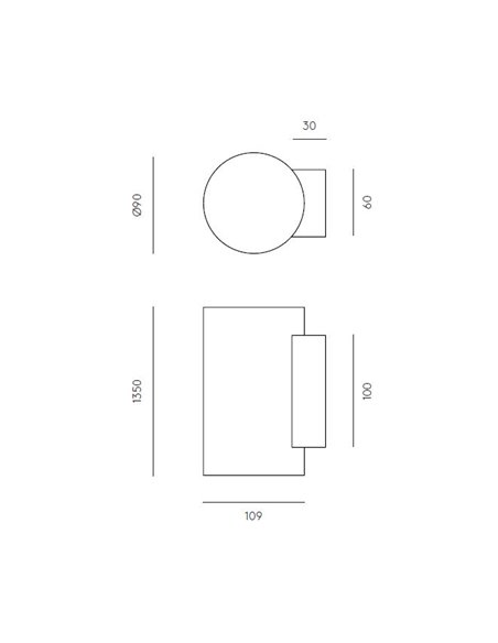 Aplique de pared Calp – Aromas – Lámpara de pared de cerámica, G9 LED 3000K