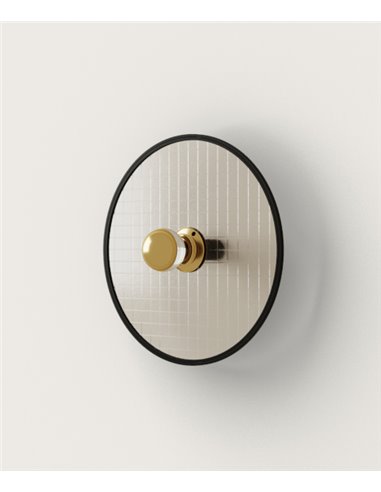 Aplique de pared Lass – Aromas – Lámpara de pared de cristal texturado, Negro, LED 2700K