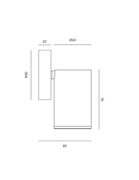 Plafón de techo Noon – Aromas – Lámpara de techo proyector, GU10 LED 3000K, Regulable Triac
