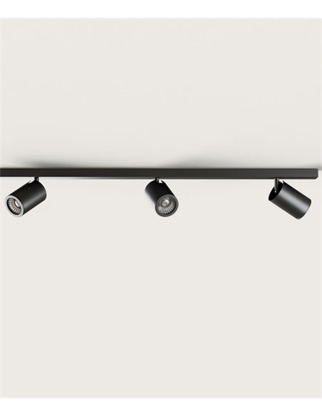 Regleta de techo Noon – Aromas – Lámpara con 3 focos, GU10 LED 3000K, Regulable Triac