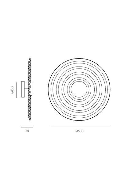 Aplique de pared Rang – Aromas – Lámpara decorativa circular, de resina, LED 3000K